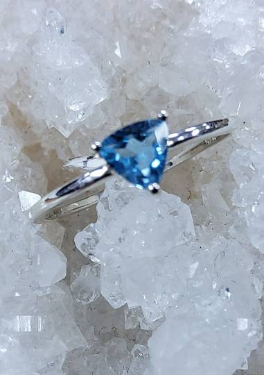 Sterling Silver Blue Topaz Stacker Ring image 0